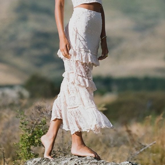 SOLD Spell Gypsy Collective LE GAUZE Lace Skirt - Picture 3 of 9